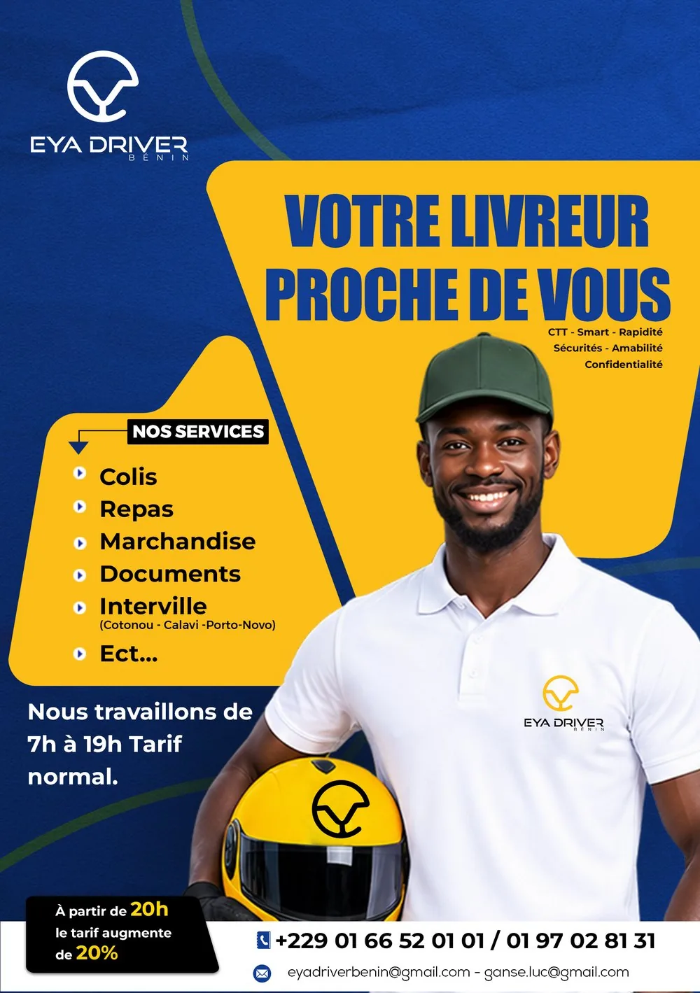 Service Eya Driver de livraison de colis au Bénin